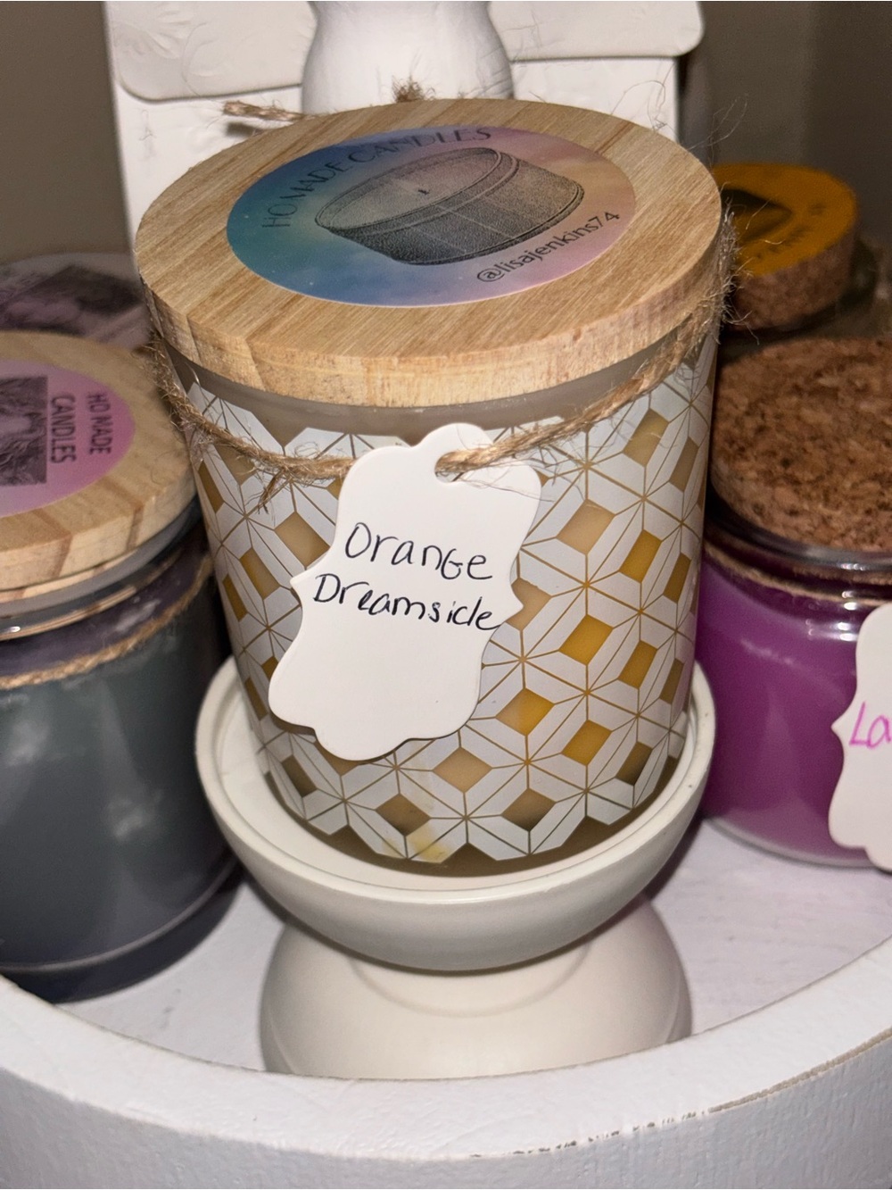Orange Dreamsicle Scented Candle in White & Gold Decorative Jar